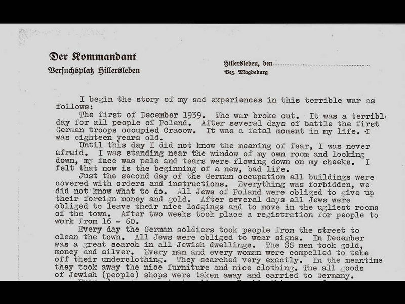 A Survivor recounts from Hillersleben (1945)