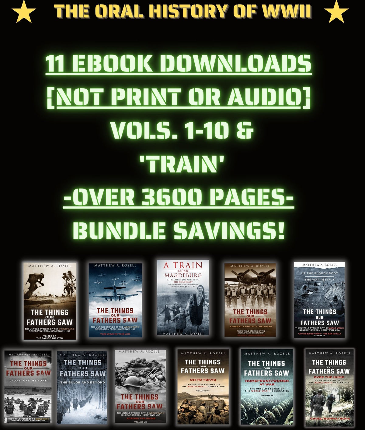 E-BOOKS (NOT PRINT): ALL THE BOOKS: The Things Our Fathers Saw® Series [Volumes 1-10] AND A Train Near Magdeburg